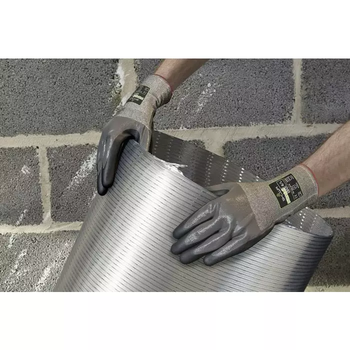 Showa Duracoil Grey HPPE Polyester Cut Resistant Work Gloves Size 7 Nitrile Foam Coating, SHO5772