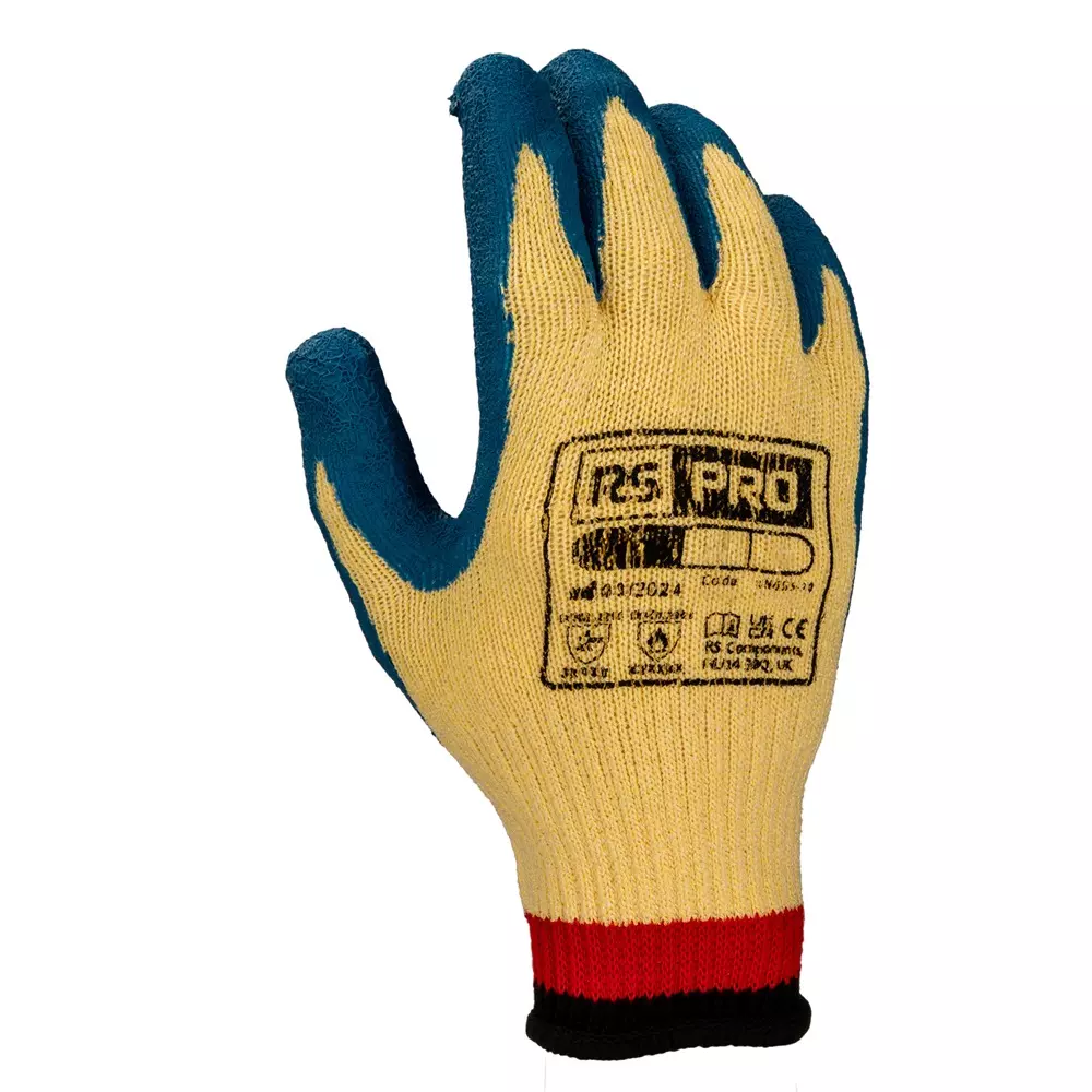 RS PRO Work Gloves Latex Size 8 Yellow, 2535222