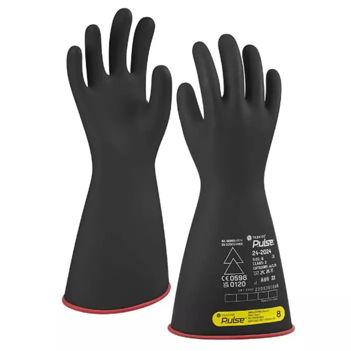 Tilsatec 24-2024 Black/Red Natural Rubber Latex Electrical Protection Work Gloves Size 10 Latex Natural Rubber, 24-2024/10