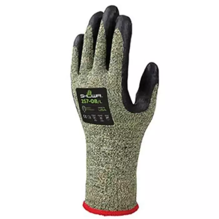 Showa Showa_257 Yellow Elastane Cut Resistant Work Gloves Size 9 Nitrile Foam Coating, SHO2575