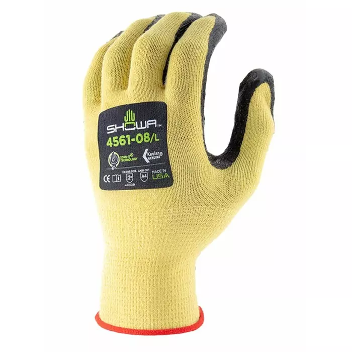 Showa 451 Yellow Elastane Cut Resistant Work Gloves Size 8 Nitrile Foam Coating, SHO45613