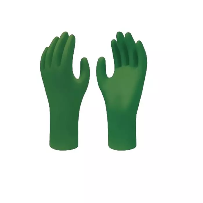 Showa 6110 pF Green Powder-Free Nitrile Disposable Gloves SizexXL Food Safe 100 per Pack, SHO61105 (Pack of 100)