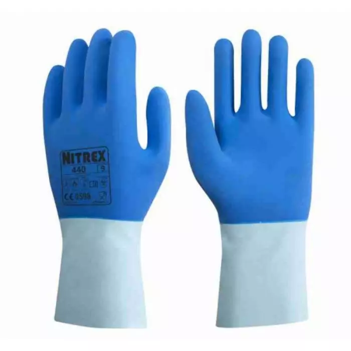 Unigloves 440 Blue Latex Coated Cotton Extra Grip Work Gloves Size 8, 440-08 (Pack of 10)