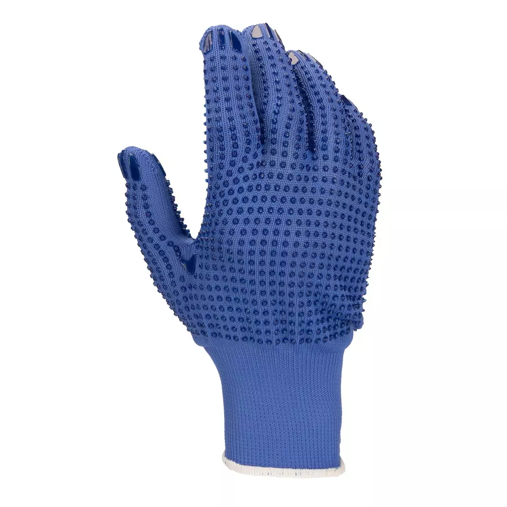 RS PRO Gripper Gloves Polyvinyl Chloride Size 9 Blue, 2458974 (Pack of 12 Pcs)
