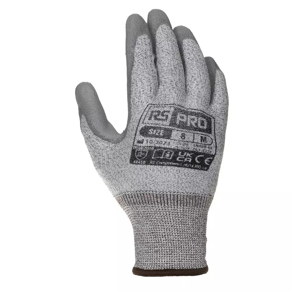 RS PRO Work Gloves Polyurethane Size 8 Grey, 2535228