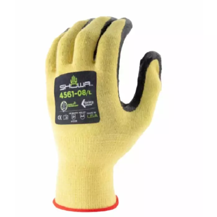 Showa Yellow Elastane Cut Resistant Cut Resistant Gloves Size 7 Nitrile Foam Coating, SHO45612