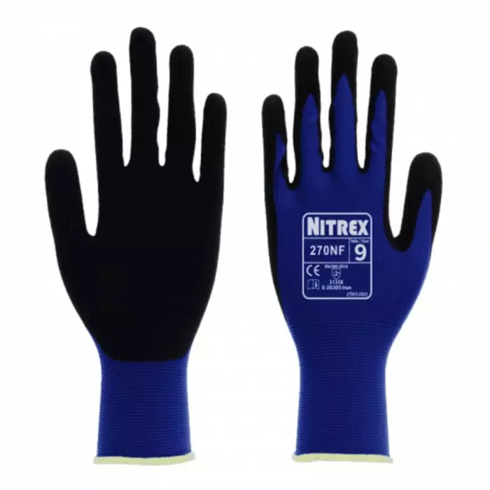 Unigloves 270NF Nylon Abrasion Resistant Work Gloves Size 11 Nitrile Coating, 270NF-11 (Pack of 10)