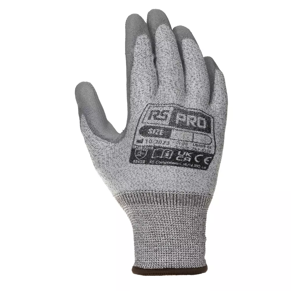 RS PRO Work Gloves Polyurethane Size 9 Grey, 2535229