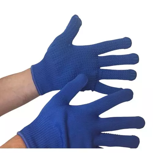 RS PRO Gripper Gloves Polyvinyl Chloride Size 7 Blue, 2460853 (Pack of 12 Pcs)