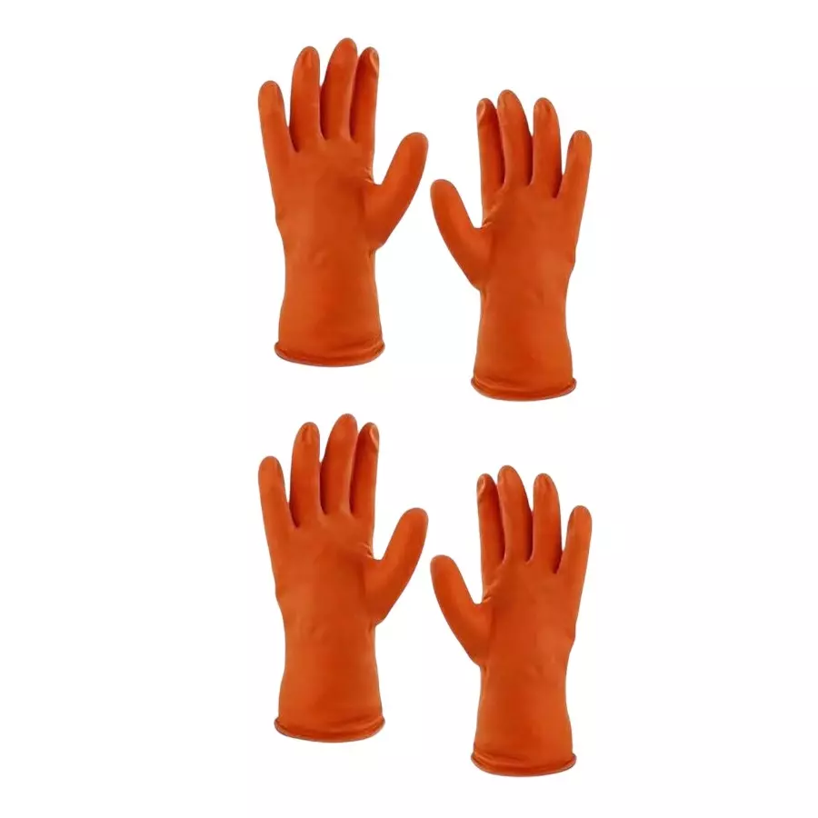 GENERIC Bee Keeping Gloves Rubber Orange Standard for Bee Honey Keeping, (Pack of 2 Pairs)