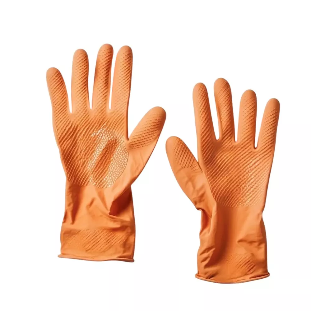 GENERIC Bee Keeping Gloves Natural Latex & Rubber Orange Standard for Bee Honey Keeping, (Pack of 2 Pairs)