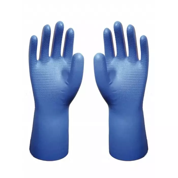 Showa Showa 707D Blue Nitrile Chemical Resistant Gloves Size 6 Nitrile Coating, SHO707D0