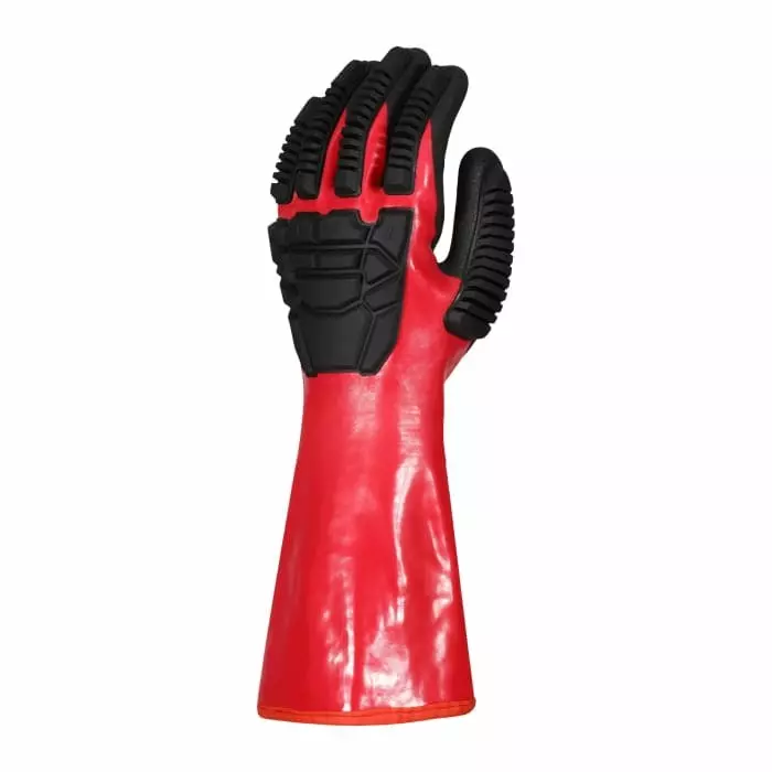 Skytec Torq Chem X Black/Red Aramid Steel Fibre Cut Resistant Impact Protection Cut Resistant Gloves Size 9, SKG00093HH