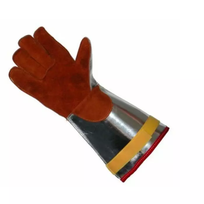 Liscombe Red Leather Heat Resistant Work Gloves Size 9 Aluminised Brontoguard Leather Coating, L16-516-V