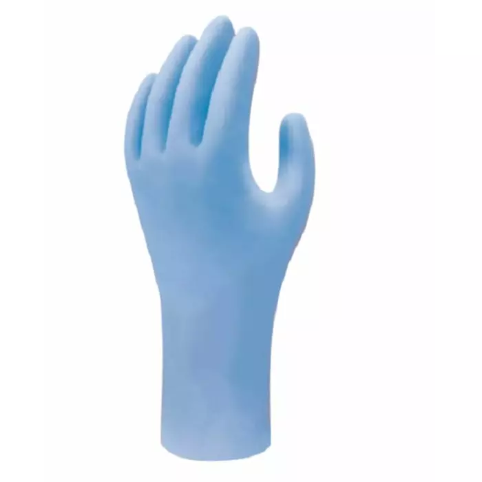 Showa Blue Nitrile Disposable Gloves Size M 100 per Pack, SHO75002 (Pack of 100)