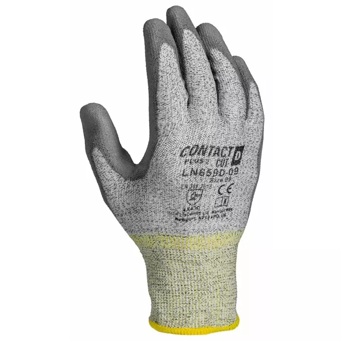 Liscombe Contact Cut D Series Grey Yarn Cut Resistant Gloves Size 9 Polyurethane Coating, LN659-09