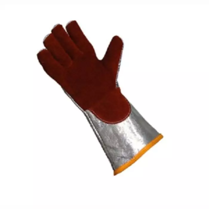 Liscombe Red Leather Heat Resistant Work Gloves Size 9 Aluminised Brontoguard Leather Coating, L15-314