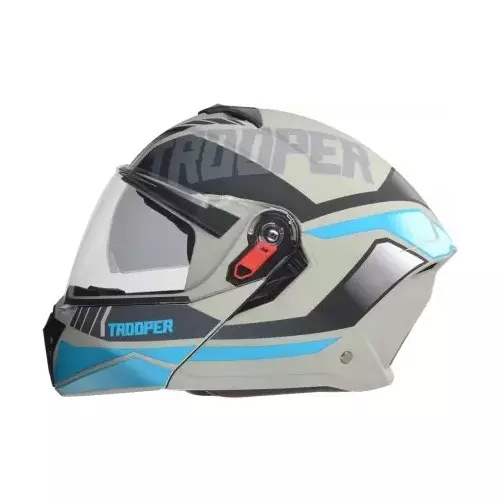 Studds TROOPER D1 DECOR GREY (570 mm) Medium Full Face Flip-Up Helmet, D1 GREY N1