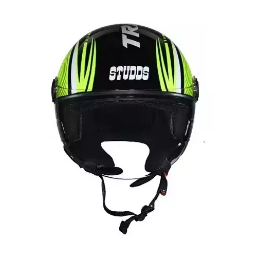 Studds TRACK SUPER D3 DECOR MATT BLACK (570 mm) Medium Open Face Helmet, MATT BLACK N5