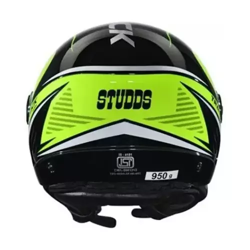 Studds TRACK SUPER D3 DECOR MATT BLACK (570 mm) Medium Open Face Helmet, MATT BLACK N5