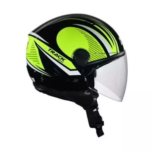 Studds TRACK SUPER D3 DECOR MATT BLACK (570 mm) Medium Open Face Helmet, MATT BLACK N5