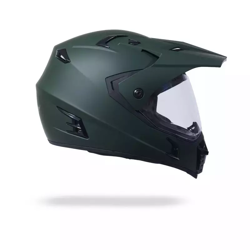 HIKER by VARROC Meteor Full Face Helmet for Men & Women 600 mm L Size Olive Green ISI Certified Flip-Up, Lightweight, Polycarbonate Visor for Clear Visibility (Pack of 4)