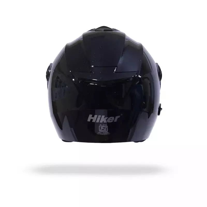HIKER by VARROC Flash Pro Half Face Helmet for Men & Women 580 mm S Size Gloss Black ISI Certified, Lightweight, Polycarbonate Visor for Clear Visibility (Pack of 4)
