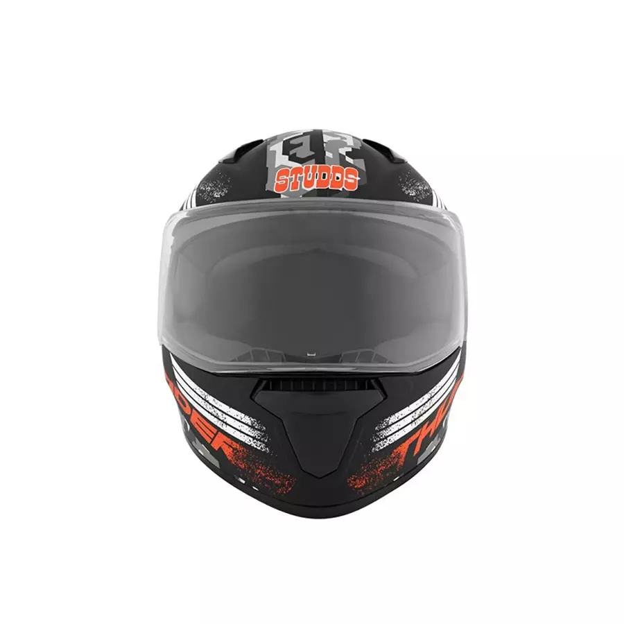 Studds N10 Matt Black Large (580 mm) Full Face Helmet, Thunder D2 Decor