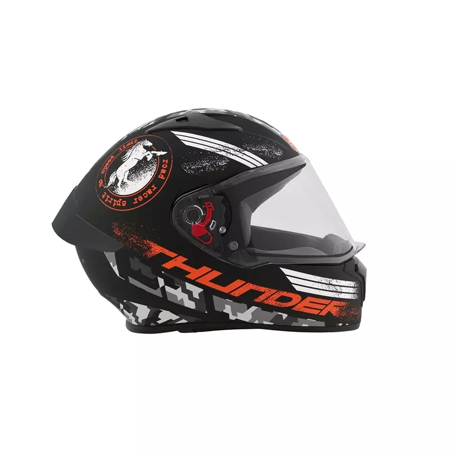 Studds N10 Matt Black Large (580 mm) Full Face Helmet, Thunder D2 Decor