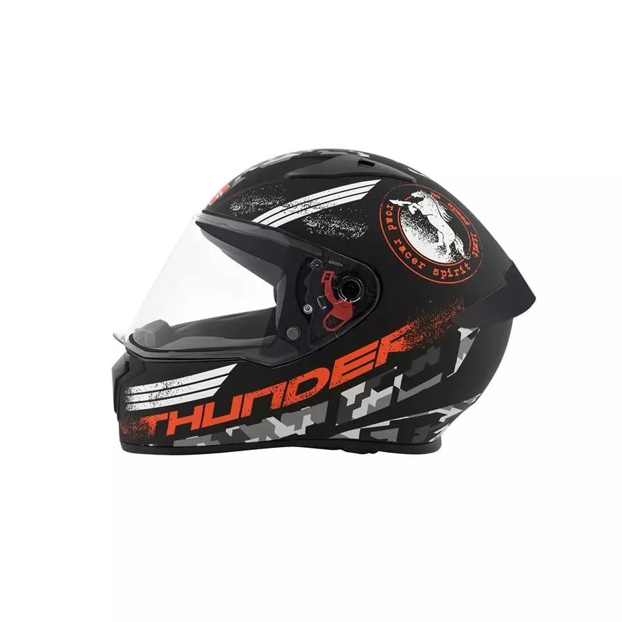 Studds N10 Matt Black Large (580 mm) Full Face Helmet, Thunder D2 Decor