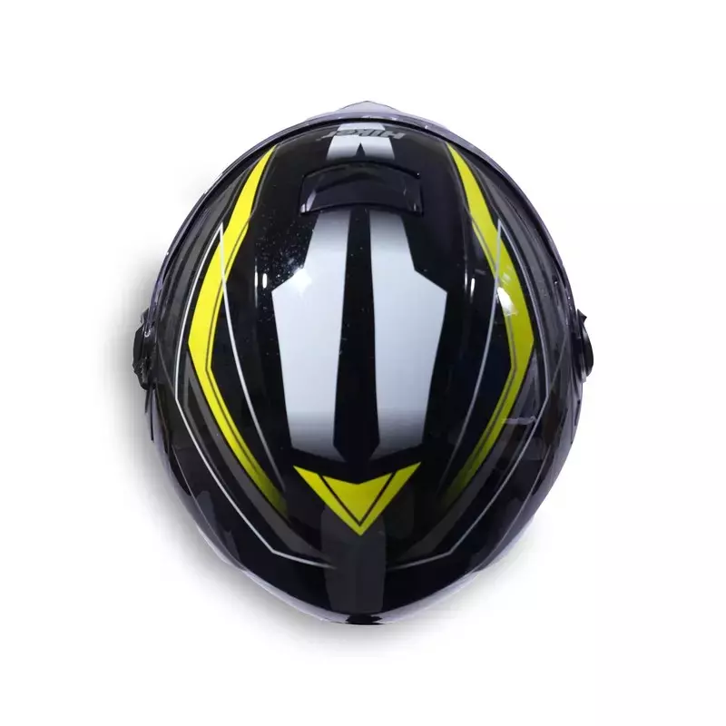 HIKER by VARROC Comet Pro Max HD2 Full Face Helmet for Men & Women 600 mm L Size Gloss Black and Yellow ISI Certified Flip-Up, Lightweight, Polycarbonate Visor for Clear Visibility (Pack of 4)