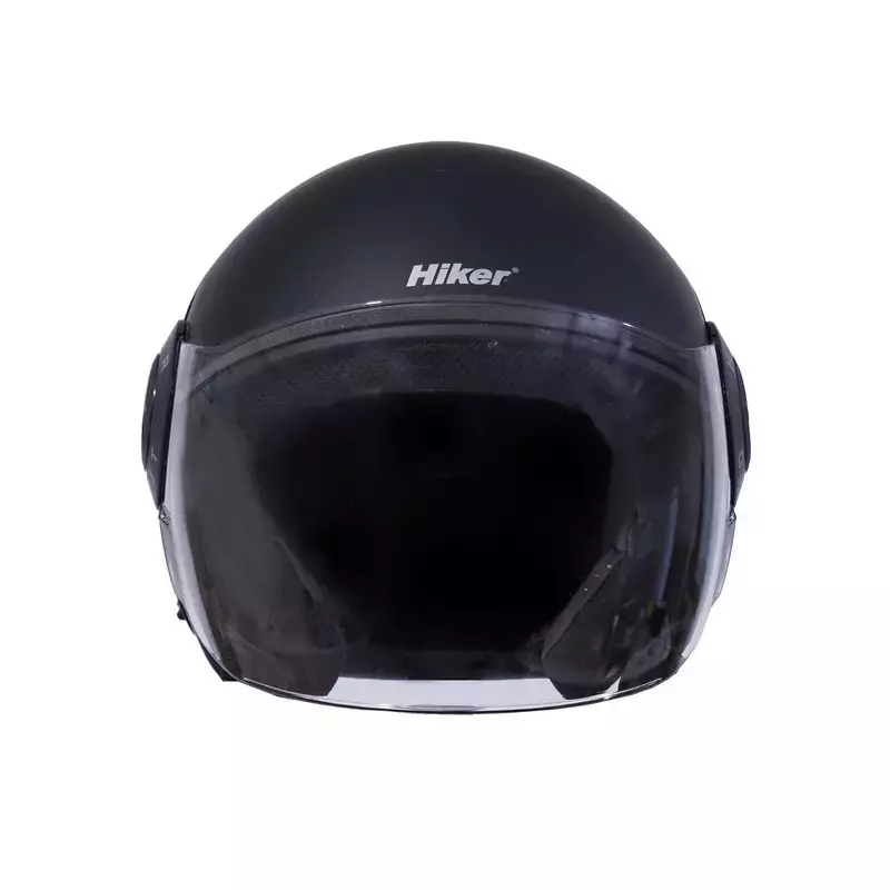 HIKER by VARROC Orbit Pro Half Face Helmet for Men & Women 580 mm S Size Matt Black ISI Certified, Lightweight, Polycarbonate Visor for Clear Visibility (Pack of 10)