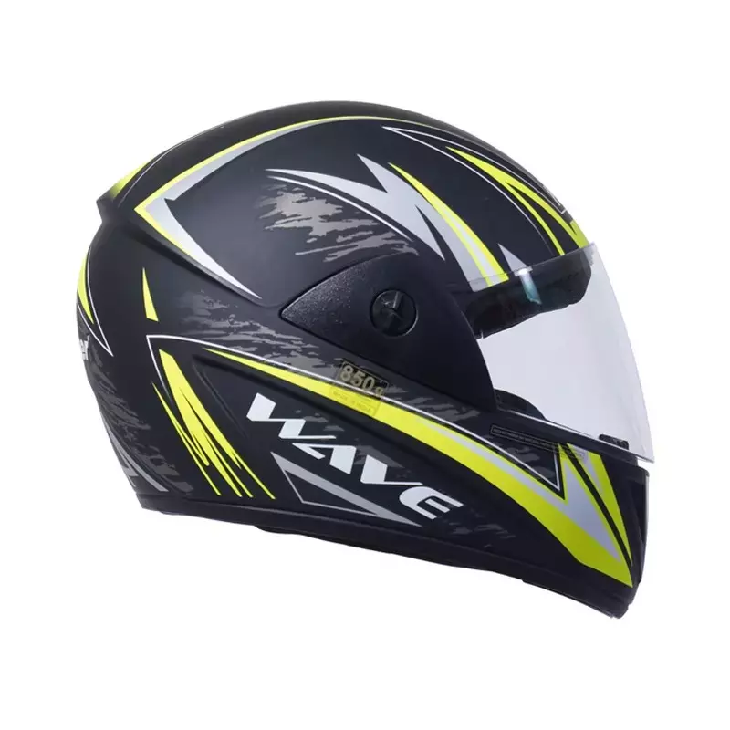 HIKER by VARROC Wave Pro Max HD2 Full Face Helmet for Men & Women 580 mm S Size Matt Black and Yellow ISI Certified Flip-Up, Lightweight, Polycarbonate Visor for Clear Visibility (Pack of 10)