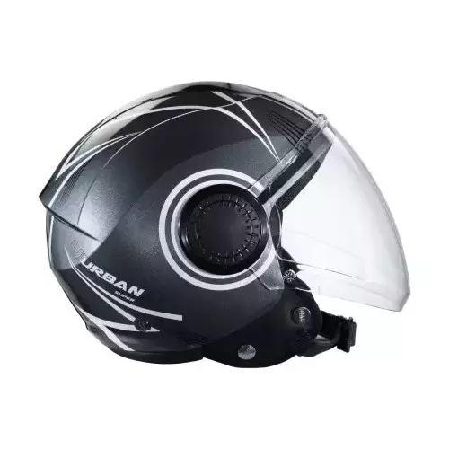 Studds URBAN SUPER D1 DECOR GREY (580 mm) Large Open Face Helmet, GUN GREY N6