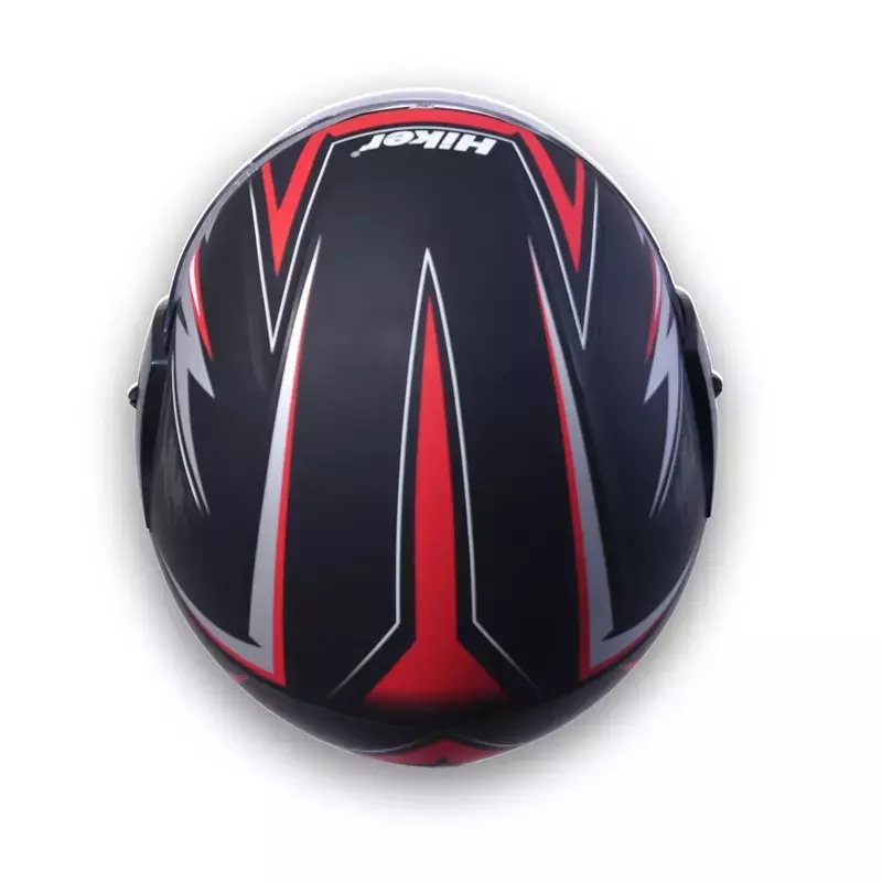HIKER by VARROC Wave Pro Max HD1 Full Face Helmet for Men & Women 580 mm S Size Matt Black and Red ISI Certified Flip-Up, Lightweight, Polycarbonate Visor for Clear Visibility (Pack of 4)