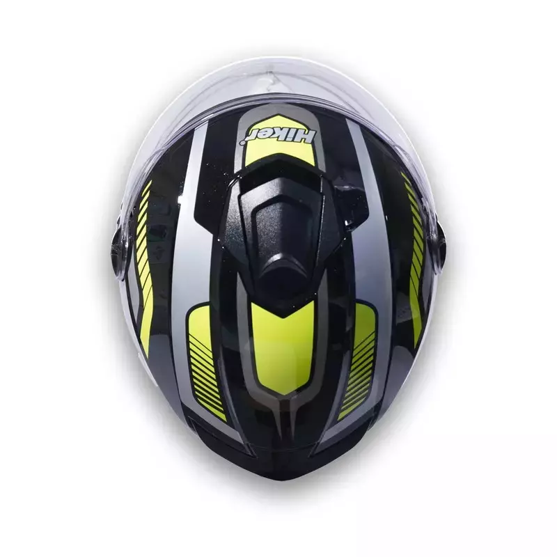 HIKER by VARROC Flash Pro Max HD2 Half Face Helmet for Men & Women 580 mm S Size Gloss Black and Yellow ISI Certified, Lightweight, Polycarbonate Glass for Clear Visibility (Pack of 4)