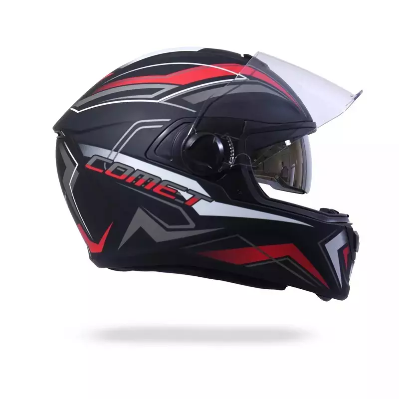 Hiker By Varroc COMET PRO MAX Helmet Black & Red Large 600 mm Full Face, HD1 (Pack of 10)