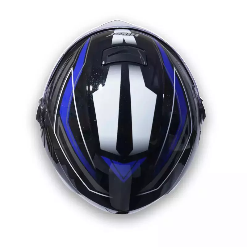 HIKER by VARROC Comet Pro Max HD4 Full Face Helmet for Men & Women 600 mm L Size Gloss Black and Blue ISI Certified Flip-Up, Lightweight, Polycarbonate Visor for Clear Visibility (Pack of 4)