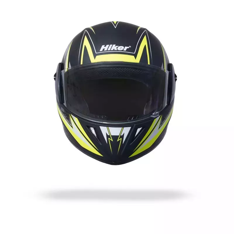 HIKER by VARROC Wave Pro Max HD2 Full Face Helmet for Men & Women 580 mm S Size Matt Black and Yellow ISI Certified Flip-Up, Lightweight, Polycarbonate Visor for Clear Visibility (Pack of 4)