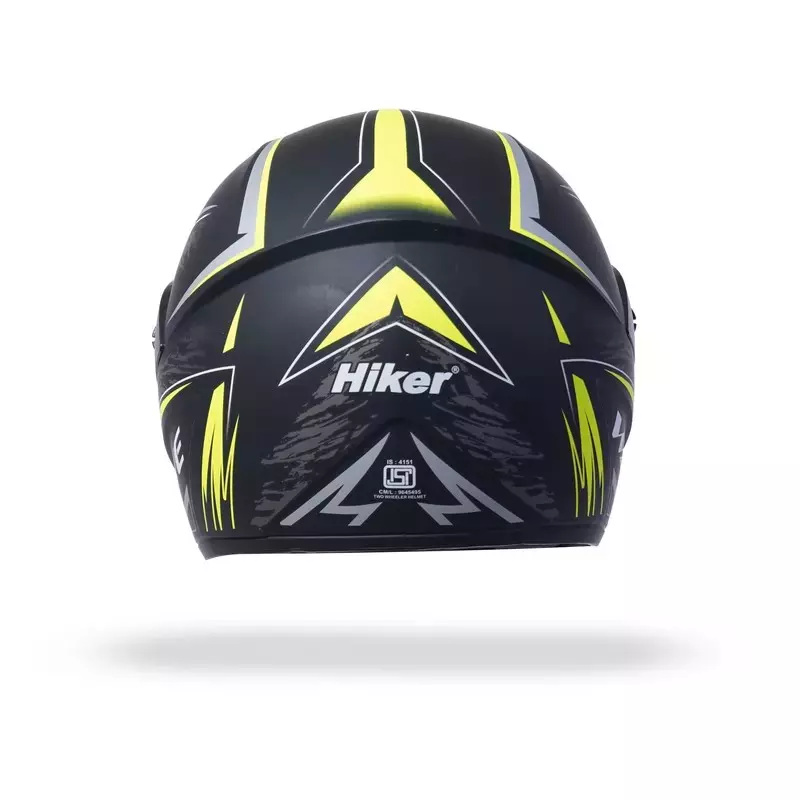 HIKER by VARROC Wave Pro Max HD2 Full Face Helmet for Men & Women 580 mm S Size Matt Black and Yellow ISI Certified Flip-Up, Lightweight, Polycarbonate Visor for Clear Visibility (Pack of 4)