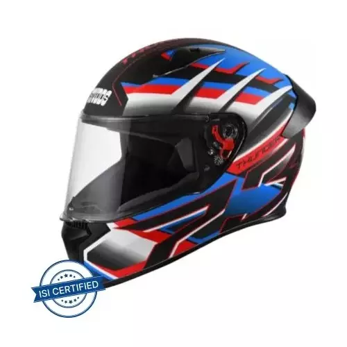 Studds N1 Black & White Medium (570 mm) Full Face Helmet, Thunder D6 Decor