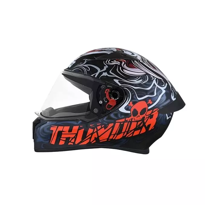 Studds N2 Black Medium (570 mm) Full Face Helmet, Thunder D9 Decor