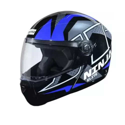 Studds NINJA ELITE SUPER D6 DECOR Black (570 mm) Medium Full Face Flip-Up Helmet, BLACK N1