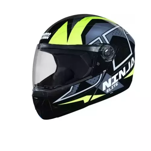 Studds Matt Black Full Face Helmet, Ninja Elite Super D6 Decor Matt Black N5 Series