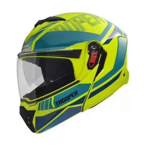 Studds TROOPER D1 DECOR YELLOW (600 mm) X Large Full Face Flip-Up Helmet, D1 YELLOW N3