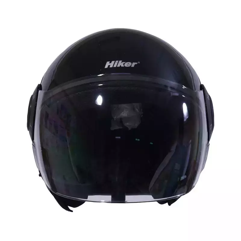 HIKER by VARROC Orbit Pro Half Face Helmet for Men & Women 580 mm S Size Gloss Black ISI Certified, Lightweight, Polycarbonate Visor for Clear Visibility (Pack of 4)