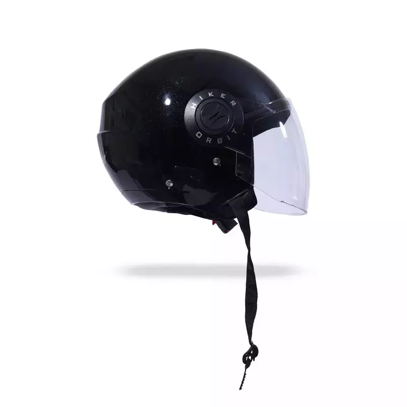 HIKER by VARROC Orbit Pro Half Face Helmet for Men & Women 580 mm S Size Gloss Black ISI Certified, Lightweight, Polycarbonate Visor for Clear Visibility (Pack of 4)