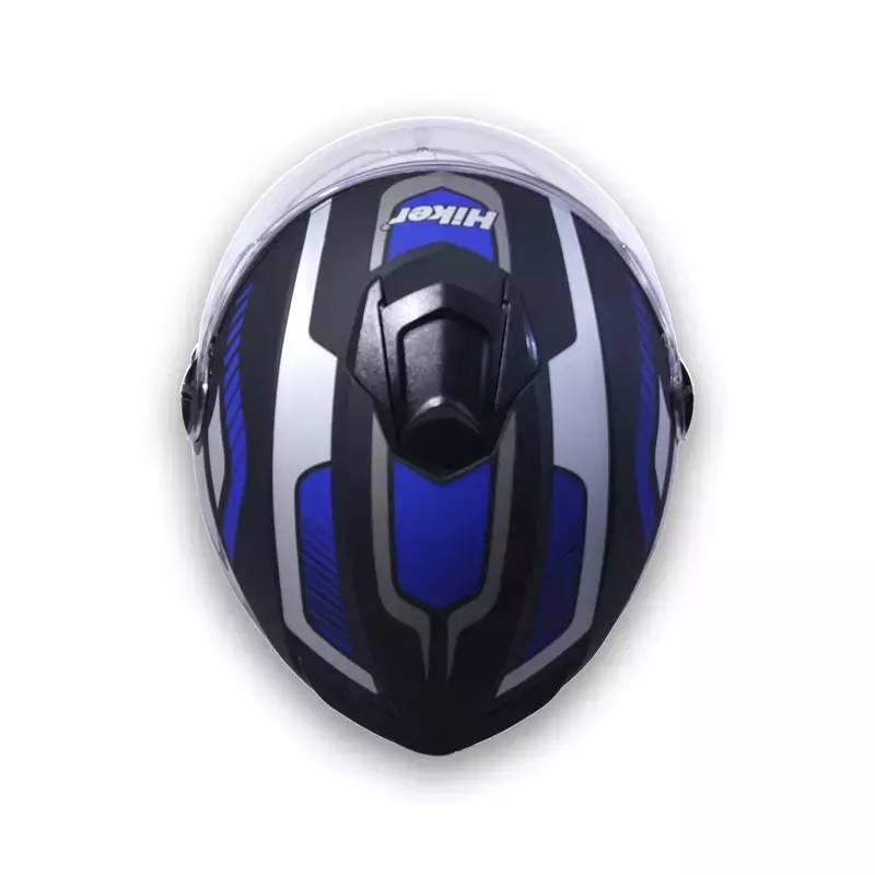 HIKER by VARROC Flash Pro Max HD4 Half Face Helmet for Men & Women 580 mm S Size Matt Black and Blue ISI Certified, Lightweight, Polycarbonate Glass for Clear Visibility (Pack of 4)