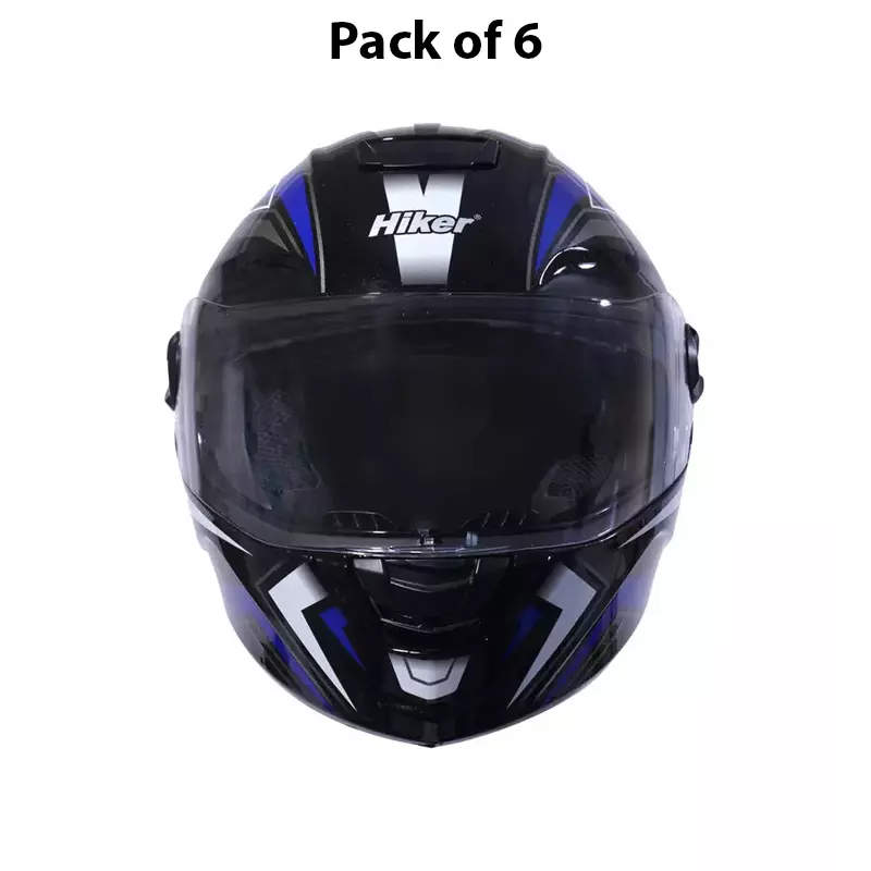 HIKER by VARROC Flash Pro Max HD3 Half Face Helmet for Men & Women 580 mm S Size Matt Black and Green ISI Certified, Lightweight, Polycarbonate Visor for Clear Visibility (Pack of 10)
