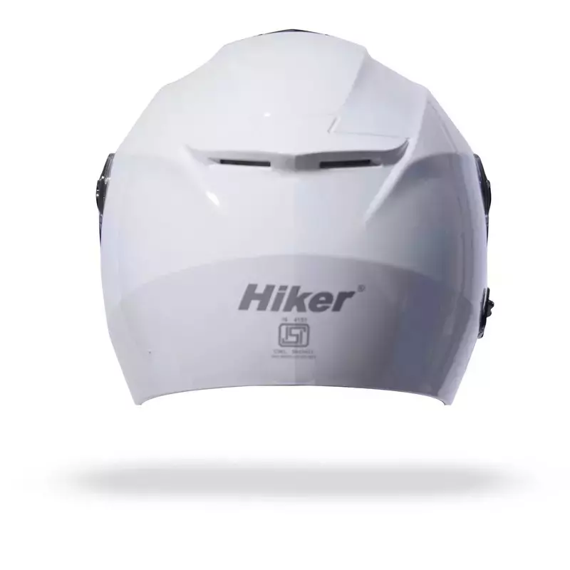 HIKER by VARROC Flash Pro Half Face Helmet for Men & Women 580 mm S Size White ISI Certified, Lightweight, Polycarbonate Glass for Clear Visibility (Pack of 10)